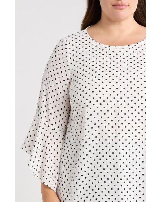 Kasper White Ruffle Sleeve Top