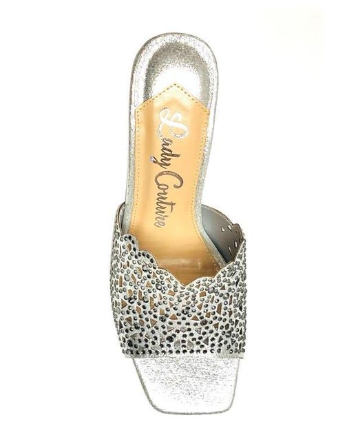 Lady Couture White Rhinestone Laser Cut Sandal