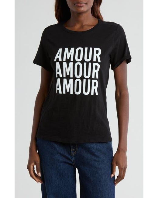 Cinq À Sept Black Amour Amour Amour Cotton Graphic T-Shirt