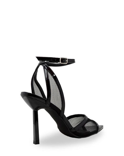 In Touch Footwear Black Mesh Ankle Strap Sandal