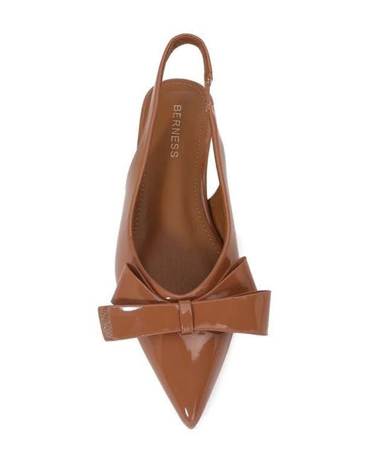 BERNESS Brown Bow Slingback Flat