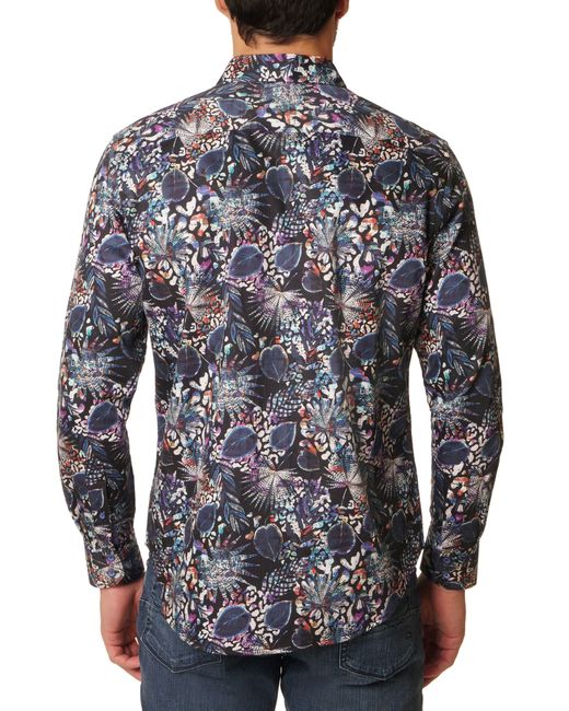 Robert Graham Black Fowler Long Sleeve Button Up Shirt for men