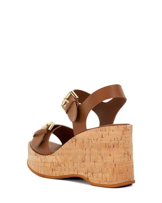 Dune Brown Kamia Platform Wedge Sandal
