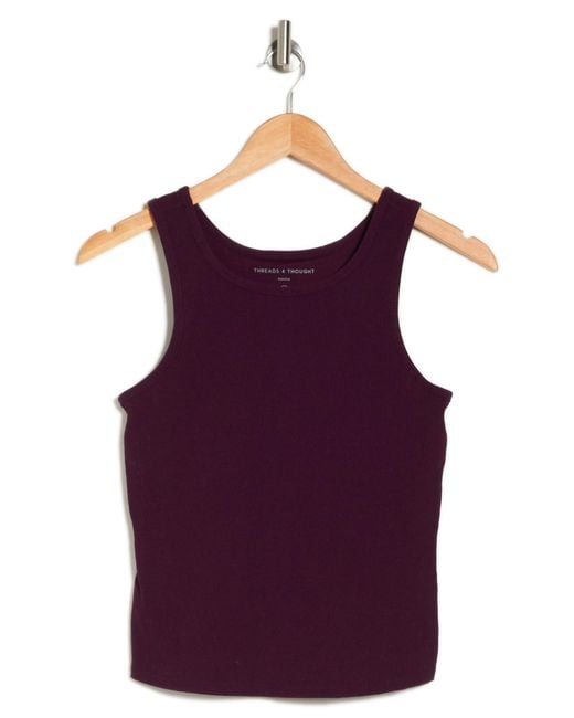 Threads For Thought Purple Mileena Ribbed Crop Tank