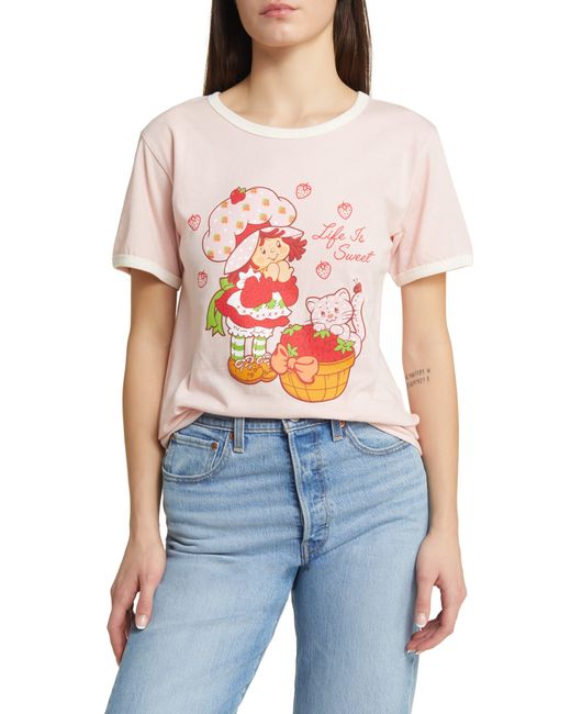 GOLDEN HOUR Blue Strawberry Shortcake Life Is Sweet Graphic T-shirt