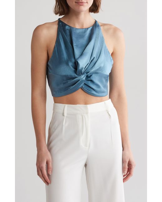 Vici Collection Blue Elenora Front Twist Crop Top