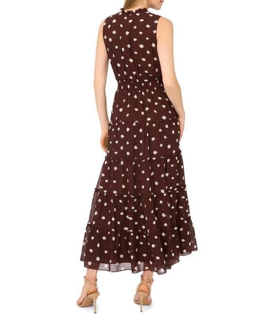 1.STATE Brown Split Neck Maxi Dress