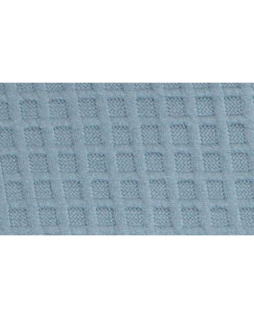 Max Studio Blue Waffle Knit Top