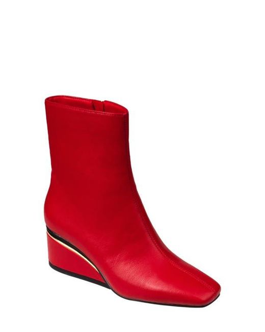 Ninety Union Red Mona Square Toe Wedge Boot