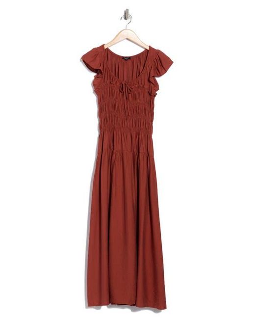 Blu Pepper Shirred Maxi Dress