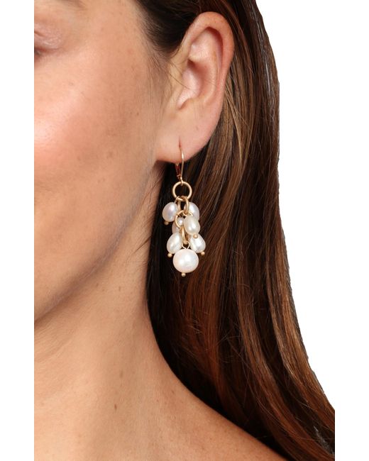 Saachi White Vineyard Pearl Dangle Earring
