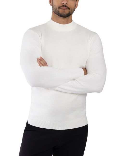 Xray Jeans White Mock Neck Knit Sweater for men