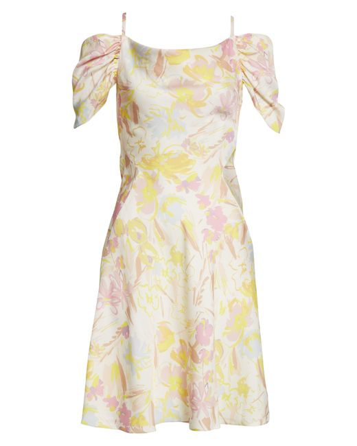 Ted Baker Camily Floral Satin Dress In White At Nordstrom Rack | Lyst