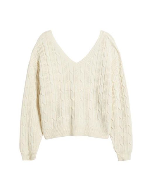 BP. Natural Bow Back Cable Knit Sweater
