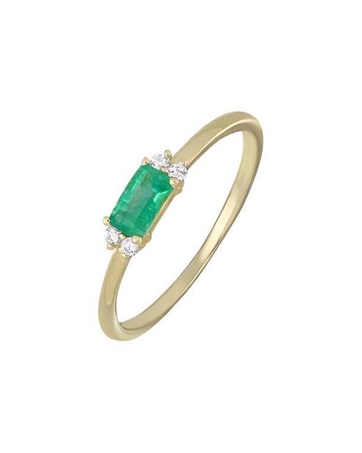 Bony Levy Blue El Mar Emerald & Diamond Stackable Ring