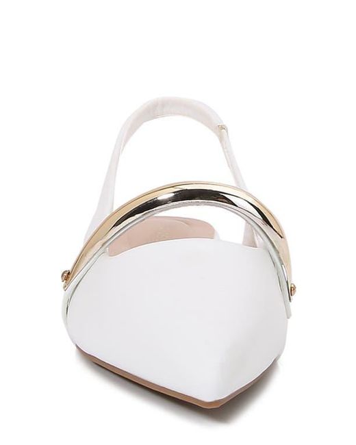 BERNESS White Reina Slingback Flat