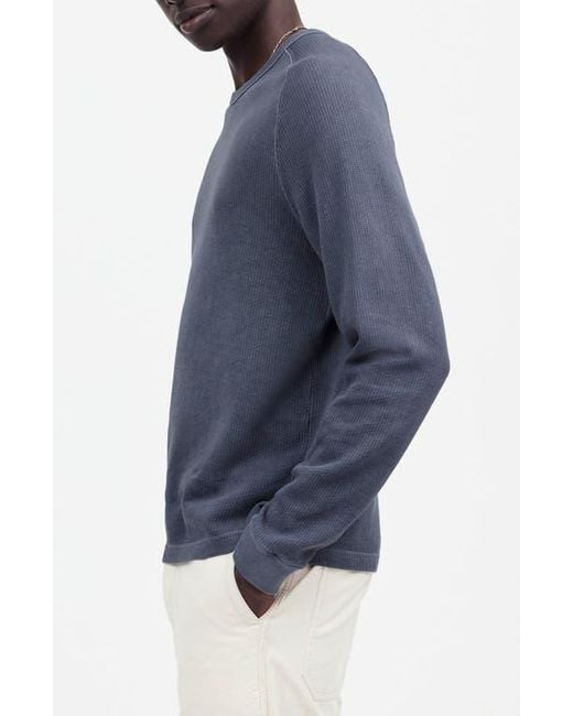 Madewell Blue Textured Long Sleeve T-Shirt for men