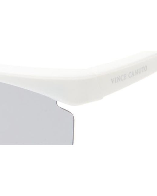 Vince Camuto White Semi Rimless Shield Sunglasses for men