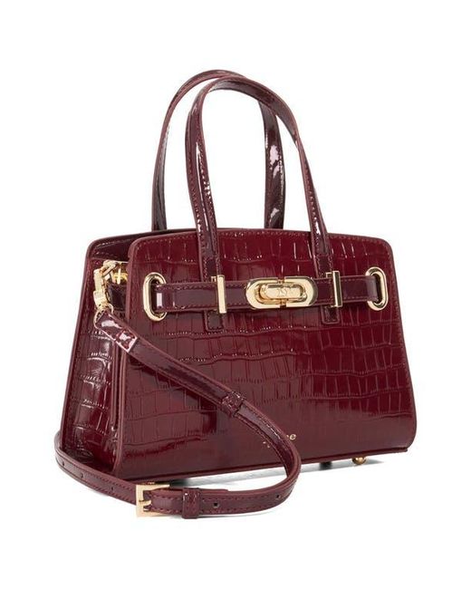 Dune Red Dinkydefine Croc Embossed Tote