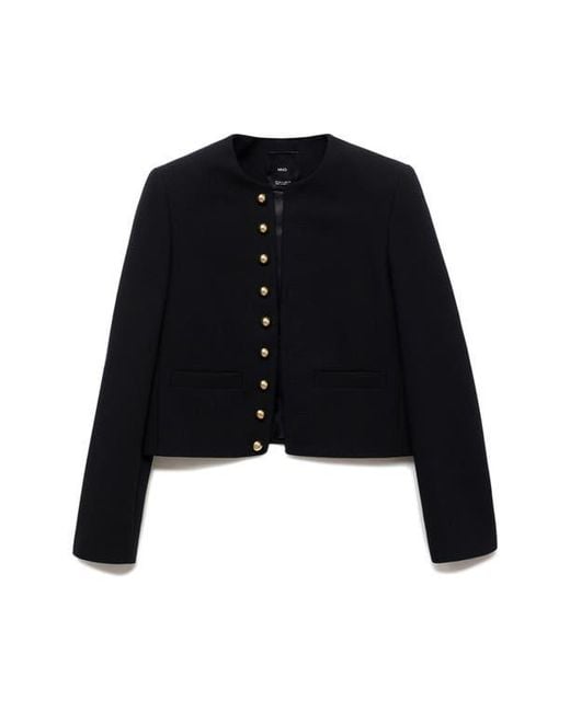 Mango Black Grace Crop Jacket