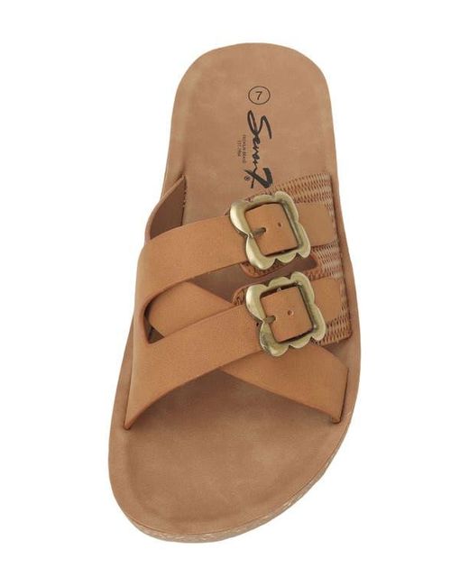 Seven7 Brown Double Strap Sandal
