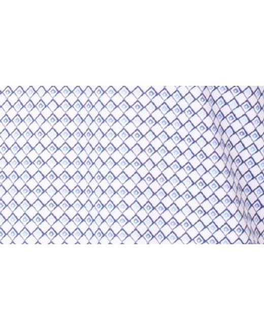 Tailorbyrd Blue Abstract Geo Print Performance Polo for men