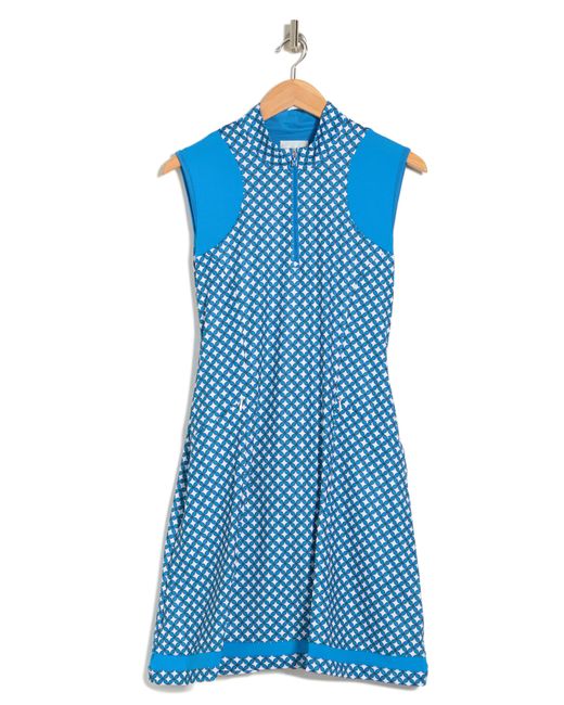 Callaway Golf® Blue Floral Geometric Sleeveless Golf Dress