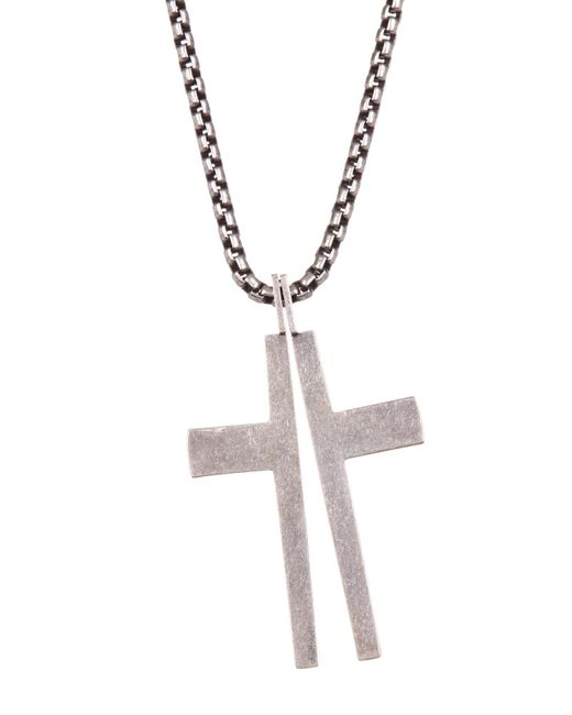 Steve Madden Splitting Cross Necklace 