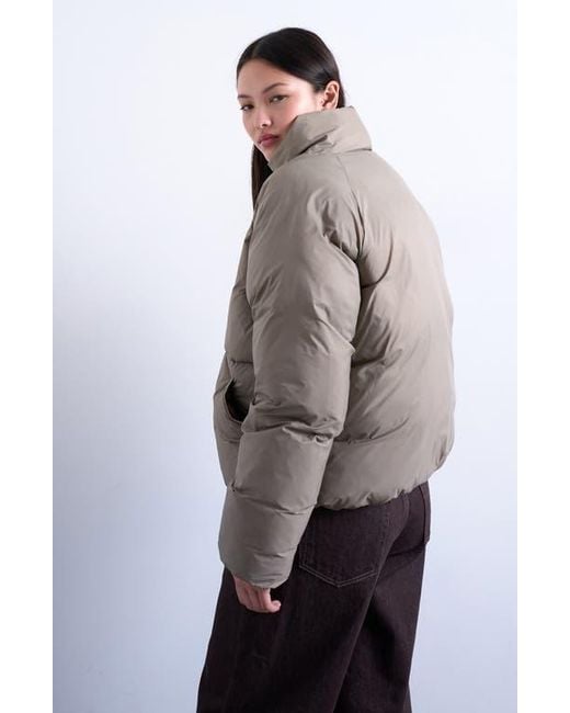 TOPSHOP Gray Puffer Bomber Jacket