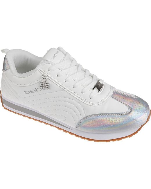 Bebe White Jogger Low Top Sneaker