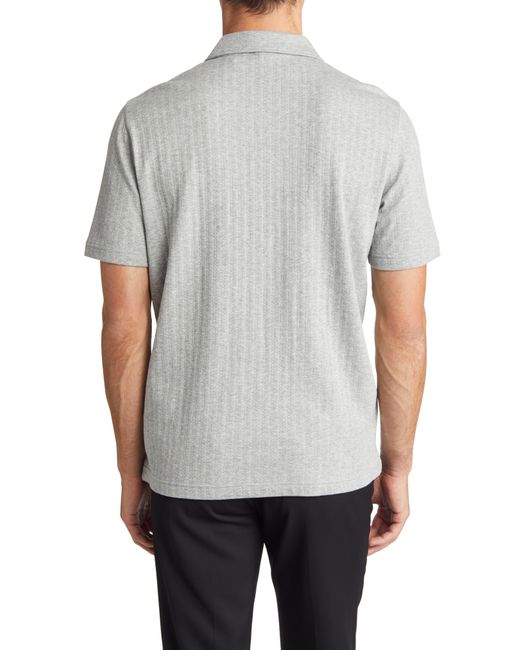 Ted Baker Gray Speysid Textured Zip Polo for men