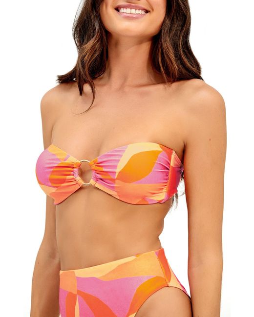 ViX Orange Scales Ripple Strapless Bikini Top