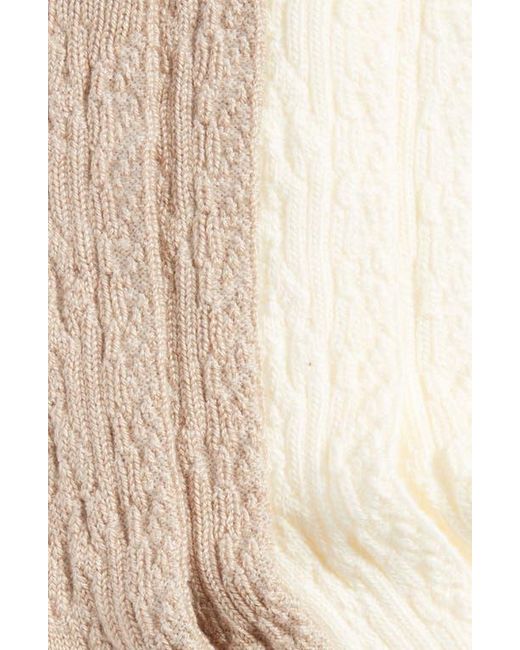 Hue White Assorted 2-Pack Cable Crew Socks
