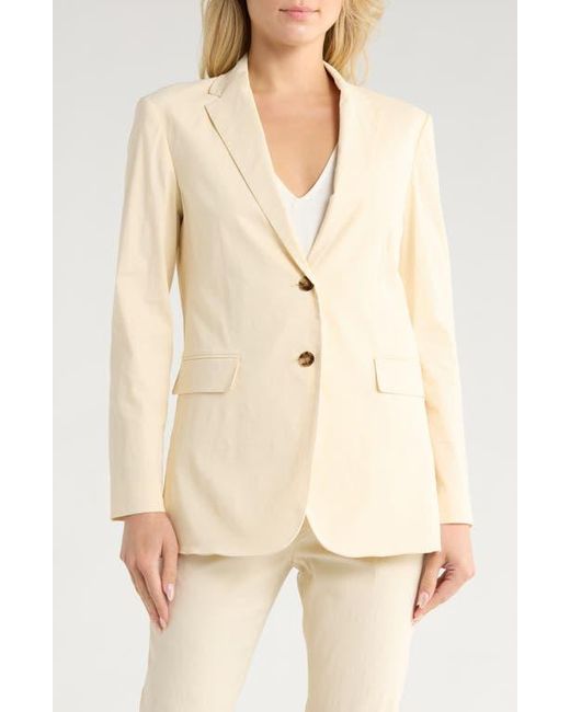 Theory Natural Two Button Linen Blend Blazer