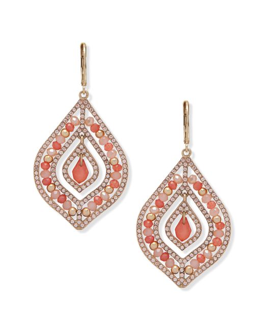 Lonna & Lilly Beaded Chandelier Drop Earrings in Orange | Lyst