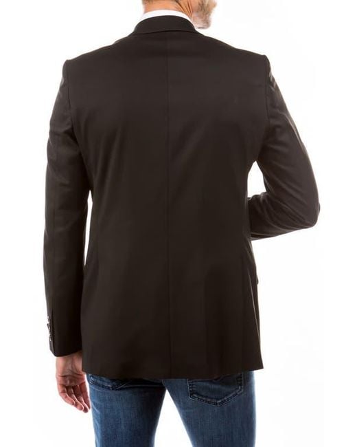 ZEGARIE Black Solid Two Button Notch Lapel Suit Separate Jacket for men