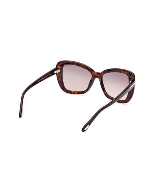 Tom Ford Brown Maeve 55Mm Gradient Polarized Butterfly Sunglasses
