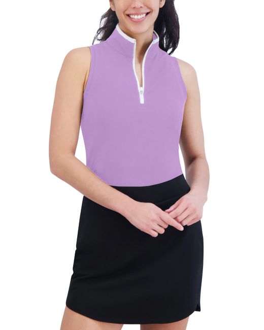 SAGE Collective Purple Essential Piqué Collared Sleeveless Top
