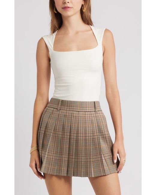 Open Edit Brown Square Neck Tank