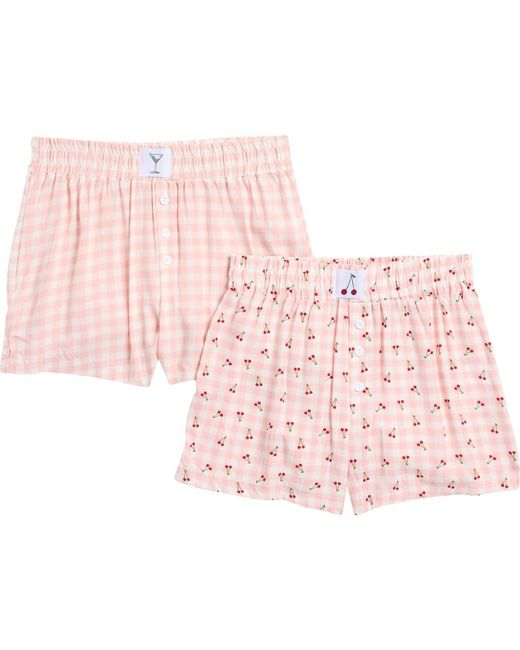 Tart Collections Pink Challis Oriel 2-Pack Boxer Shorts