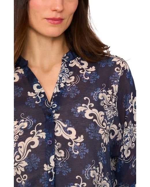 Halogen® Blue Tie Front Top