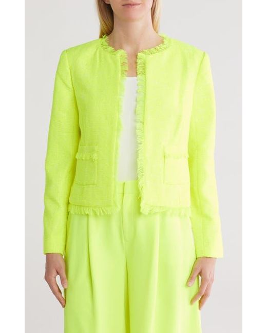L'Agence Yellow Angelina Neon Tweed Jacket