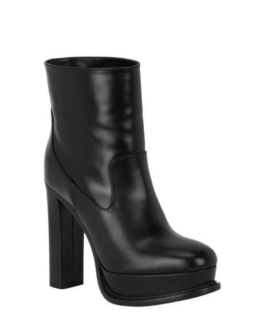 McQueen Black Leather Ankle Bootie