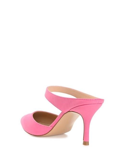 Journee Collection Pink Pointed Toe Slip-On Pumps