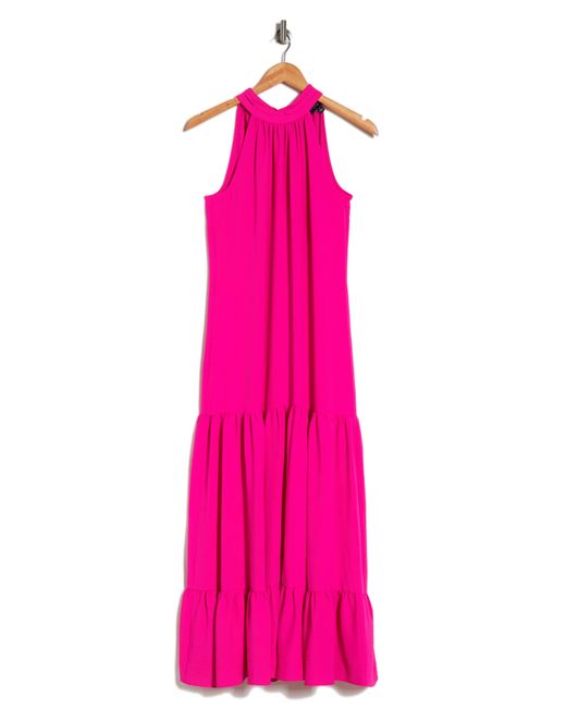 1.STATE Pink Tiered Halter Dress