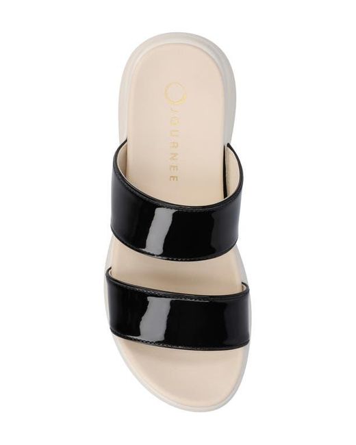Journee Collection Black Janis Wedge Slide Sandal