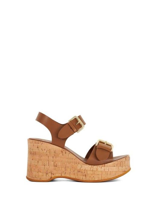Dune Brown Kamia Platform Wedge Sandal