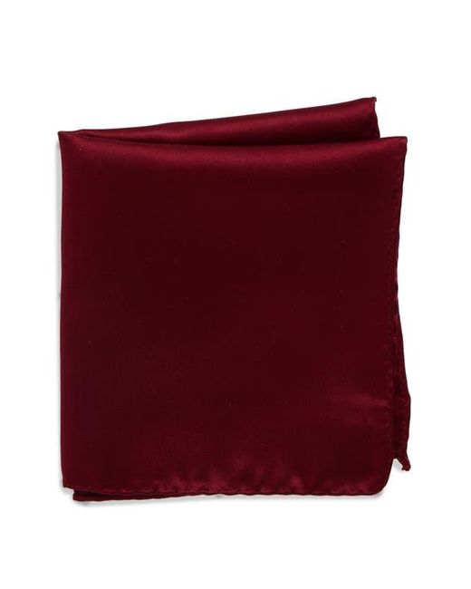 Con.struct Red Solid Satin Pocket Square for men