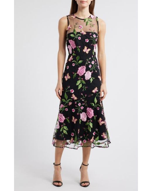 Sam Edelman Butterfly Rose Embroidered Fit & Flare Dress in Black | Lyst Sam Edelman Butterfly Rose Embroidered Fit & Flare Dress in Black | Lyst