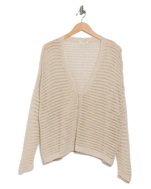 Max Studio Natural Open Stitch Cardigan